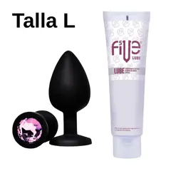 DR PINKY - Plug Silicona Talla L Dilatador Anal Rosado + Lubricante Five 120ml