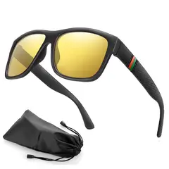 GENERICO - Lentes de Sol Para Hombre Polarizado uv400 negro + funda
