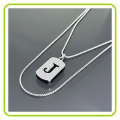 GENERICO - Collar Con Letra Inicial J de Acero Inoxidable