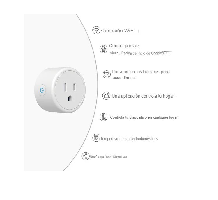 Enchufe Smart Mini Wifi Plug con Control de voz con Alexa Google Home