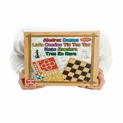 GENERICO - Juego De Mesa 8 en 1 Madera
