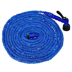 GENERICO - Manguera Extensible Hasta 30m Con Pistola De Chorros AZUL