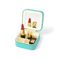 GENERICO - Organizador de Joyas Maquillaje de Viaje con Espejo y Luces LED Joyero Personal