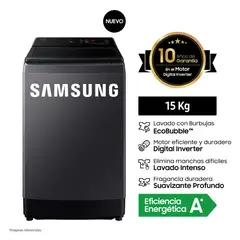 SAMSUNG - Lavadora WA40F15E4CPE 15 Kg Gris Grafito