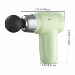 GENERICO - MINI PISTOLA DE MASAJE PORTABLE – 4 CABEZALES / 5 VELOCIDADES