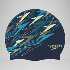 SPEEDO - Gorro Natación Silicona Print Adulto Azul Marino
