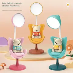 GENERICO - Lámpara de Osito leyendo en su silla Inalámbrico LED Nocturna