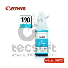 GENERICO - Botellla de Tinta Canon PIXMA 190 Cyan ORIGINAL