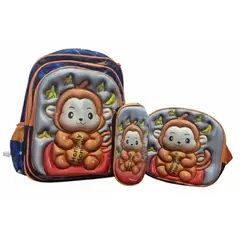 GENERICO - MOCHILA 3 EN 1 MULTIPACK PARA NIÑOS ESCOLAR MONKEY CON RUEDAS
