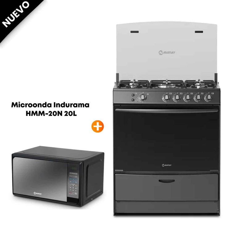 Cocina AZALEA PLUS 5 Hornillas + Horno Microondas HMM-20N 20 L