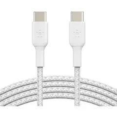 BELKIN - CABLE USB C a USB C DE 60 W DE 2 METROS BLANCO ENMALLADO