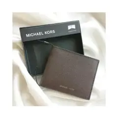 MICHAEL KORS - BILLETERA BIFOLD HOMBRE SLIM - MARRON OSCURO