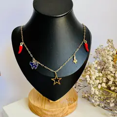 GENERICO - Collar Multidije gato - Joyas de Mora azul