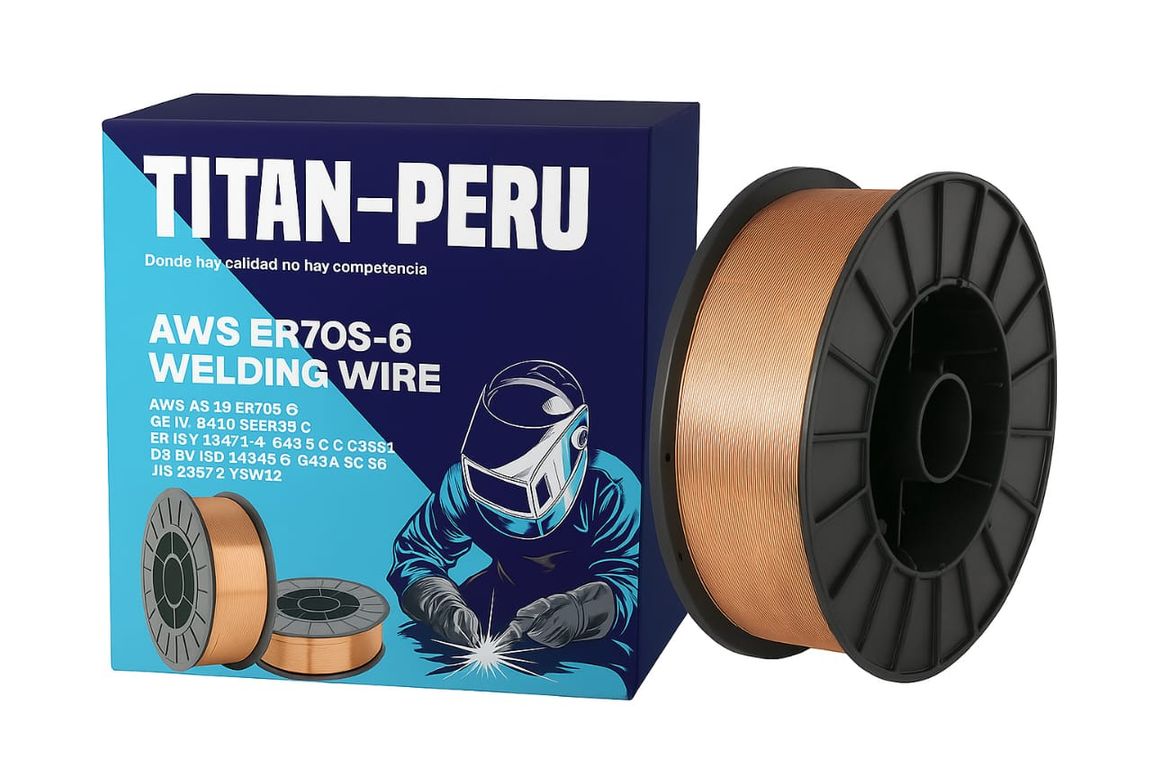 Rollo de Alambre sólido mig 1.0 x 15 kilos TITAN - PERU ER70S-6