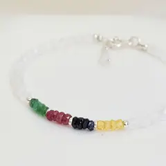 INTUERI - Pulsera Multi Zafiros con piedra luna