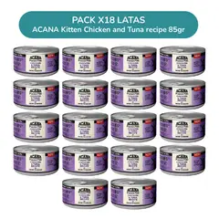 ACANA - Pack 18 Latas Premium Paté Kitten Pollo y Atún 85 g – Comida Húmeda para Gatitos