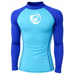 AQUA&MODA - LICRA CON PROTECCION UV AQUAMODA LAMCCMADLBR UNISEX CELEST CON MANGA AZUL DELFíN LOG BLANC REFLEC