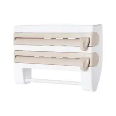 GENERICO - Dispensador 4 en 1 Organizador de Papel Toalla Aluminio Film