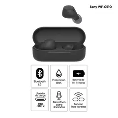 SONY - Audífonos Bluetooth WF-C510 True Wireless Negro