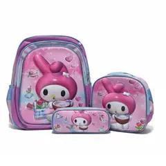 GENERICO - MOCHILA 3 EN 1 MULTIPACK PARA NIÑOS ESCOLAR PERSONAJE NIÑAS CON RUEDAS