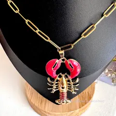 GENERICO - Collar Langosta chunky - Joyas de Mora azul
