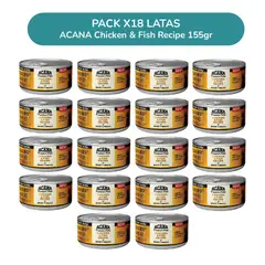 ACANA - Comida Húmeda Premium Paté Pollo con Atún – Pack 18 Latas 155 g