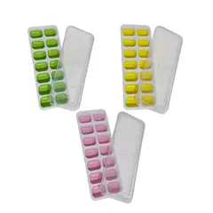 GENERICO - Pack x3 Hielera Moldes de Hielo con base de Silicona - Color aleatorio