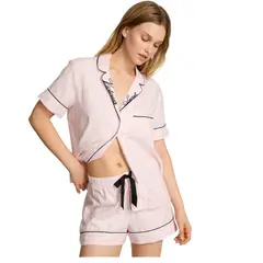 VICTORIA'S SECRET - PIJAMA CORTA VICTORIA SECRET DE FRANELA ROSA A RAYAS