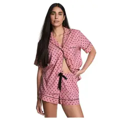 VICTORIA'S SECRET - PIJAMA CORTA VICTORIA SECRET DE FRANELA ROSA PUNTOS