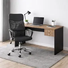 MOBELART - Pack Perfecto Escritorio Volt negro nogal + Silla Presidente Seul Negro möbelart