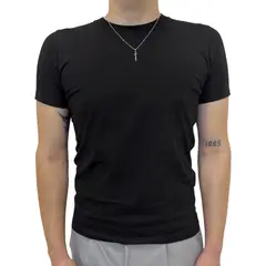 GENERICO - Polo Basic Negro De Hombre Slim Fit