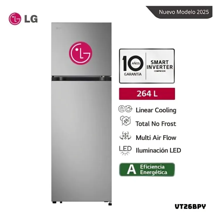 REFRIGERADORA 264 L TOP FREEZER PLATEADO - VT26BPY