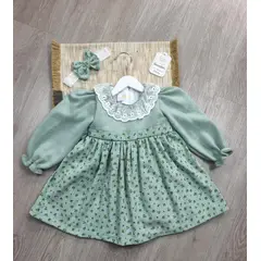 BANNITAS - VESTIDO CASUAL DALIA PARA NIÑAS VERDE T12M