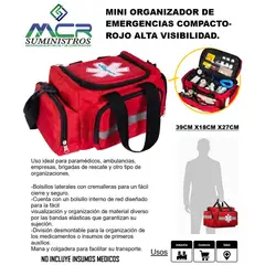 GENERICO - MINI ORGANIZADOR O MALETIN DE EMERGENCIA COMPACTO-ROJO ALTA VISIBILIDAD