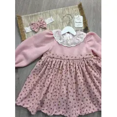BANNITAS - VESTIDO CASUAL DALIA PARA NIÑAS ROSADO T18M