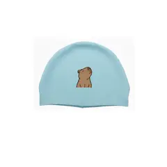 GENERICO - GORRO ELASTICO DE NATACIÓN NIÑOS- TURQUESA CAPIBARA