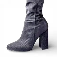 GENERICO - Bota Mujer 1299-90 Textura Taco 9 Color Negro