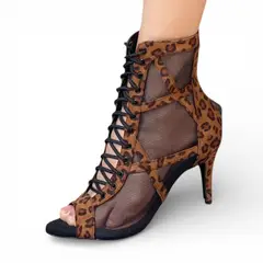 GENERICO - Botin Mujer Hells Para Baile 1299-85 Malla Taco 7 Color Multicolor