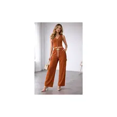 GENERICO - CONJUNTO PANTALON PALAZO Y BLUSA 2 PIEZAS