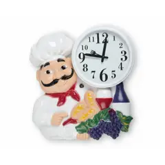 START FG - Reloj de Cocina para Pared Chef Bigotón – Diseño Decorativo en Color Blanco 36 x 33 cm