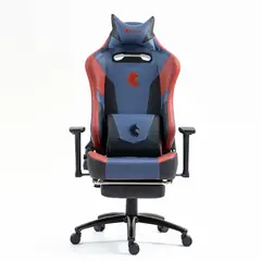 DREIZT - Silla Gamer Heroes Azul Dark Premium Reclinable Con Posapies