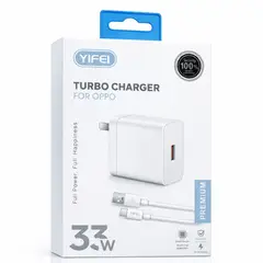 YI FEI - Cargador Con Cable Carga Rapida 33W Diseñado Para Oppo