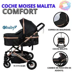 EBABY - COCHE CUNA COMFORT CON PORTABEBE COD147P-1 - NEGRO