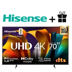 HISENSE - TELEVISOR 70 UHD 4K SMART VIDAA MOD 70A6N + REGALO RACK FIJO