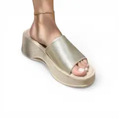 GENERICO - Sandalia Mujer Amelia 1299-50 Taco 5 Color Dorado