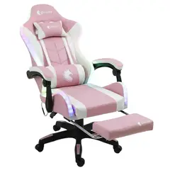 DREIZT - Silla Gamer Ergonómica Shine Rgb Series Rosado Posapies