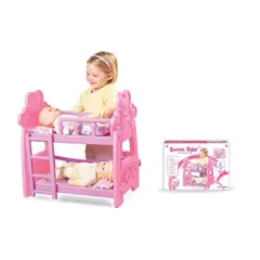 GENERICO - Camarote Para 2 Muñecas con Escalera de Niñas Rosado