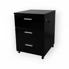 GENERICO - Cajonera De 3 Cajones Con Ruedas Y Chapa Negro