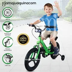 BABY - Bicicleta 2 en 1 a Pedal Aro 14 «TIPHON» Función de Equilibrio Green
