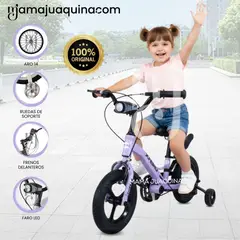 BABY - Bicicleta 2 en 1 a Pedal Aro 14 «TIPHON» Función de Equilibrio Purple